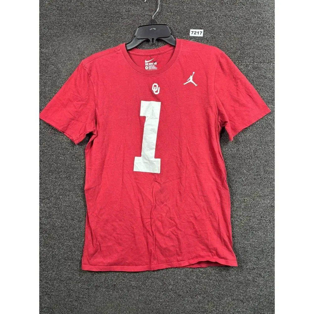 Oklahoma Sooners Shirt Mens Medium Red NCAA Football Nike Jordan Murray 1 Tee
